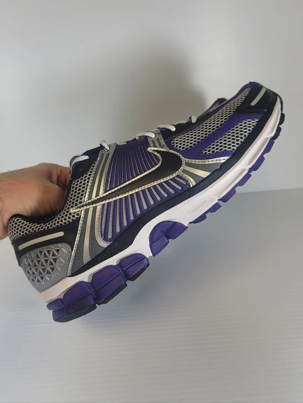 Mens Size Nike Air Zoom Vomero 5 Metallic Silver Court Purple Shoes Sneakers